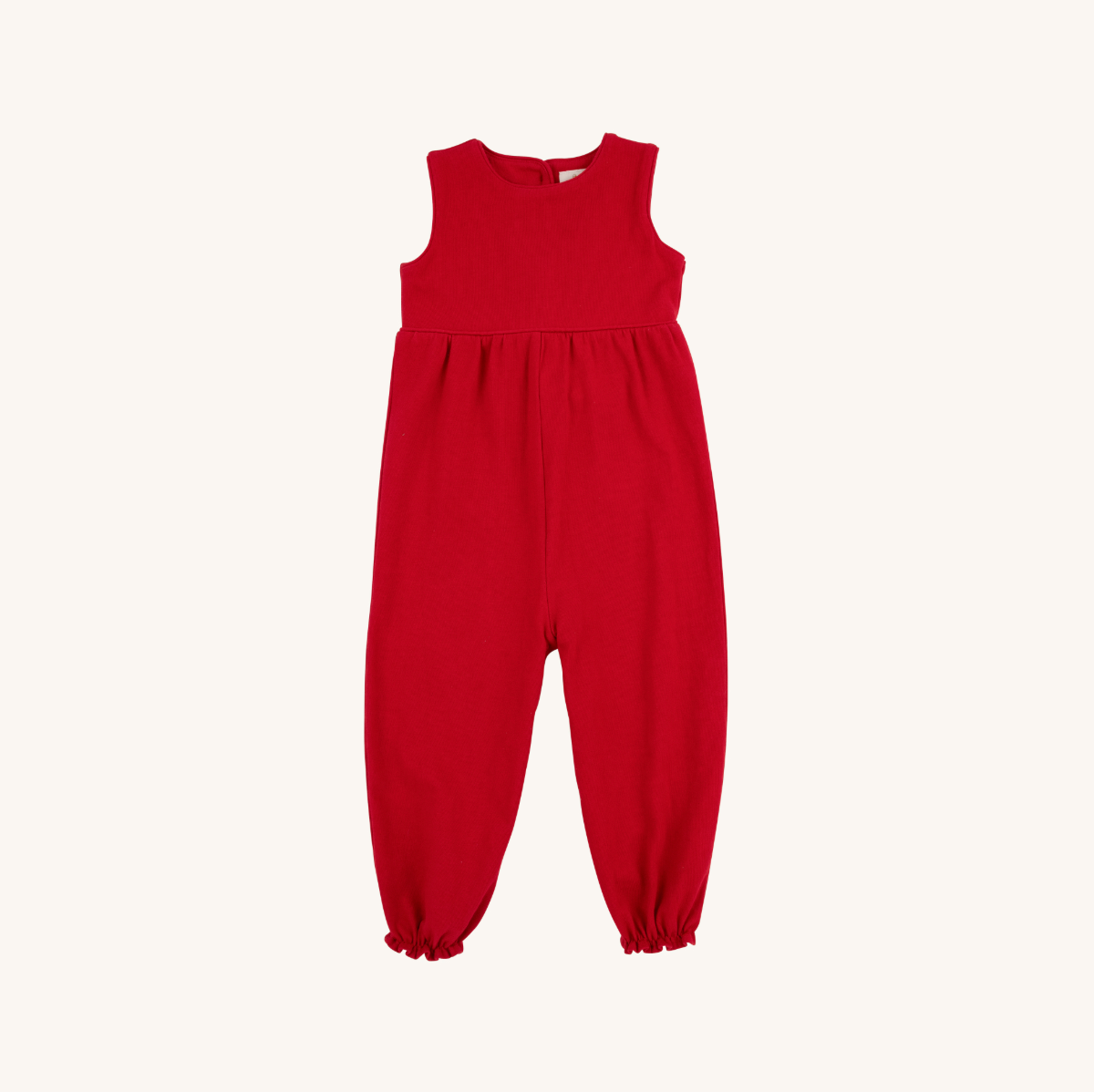 TBBC Sleeveless Rebecca Romper: Richmond Red with Palmetto Pearl Bow
