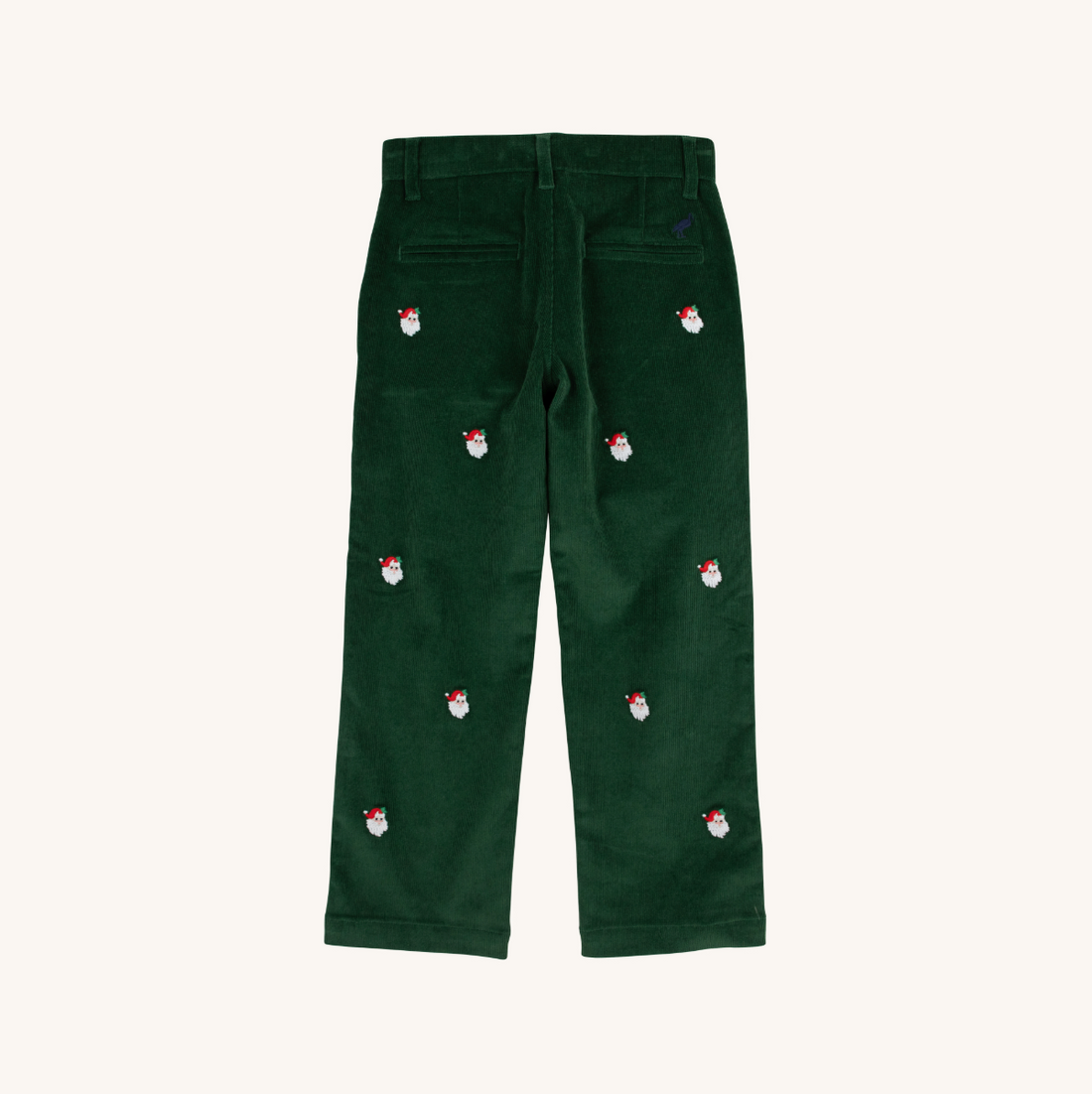 Critter Prep School Pants: Grier Green Corduroy with Santa