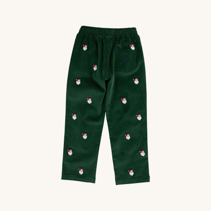 TBBC Critter Sheffield Pants: Grier Green Corduroy with Santa