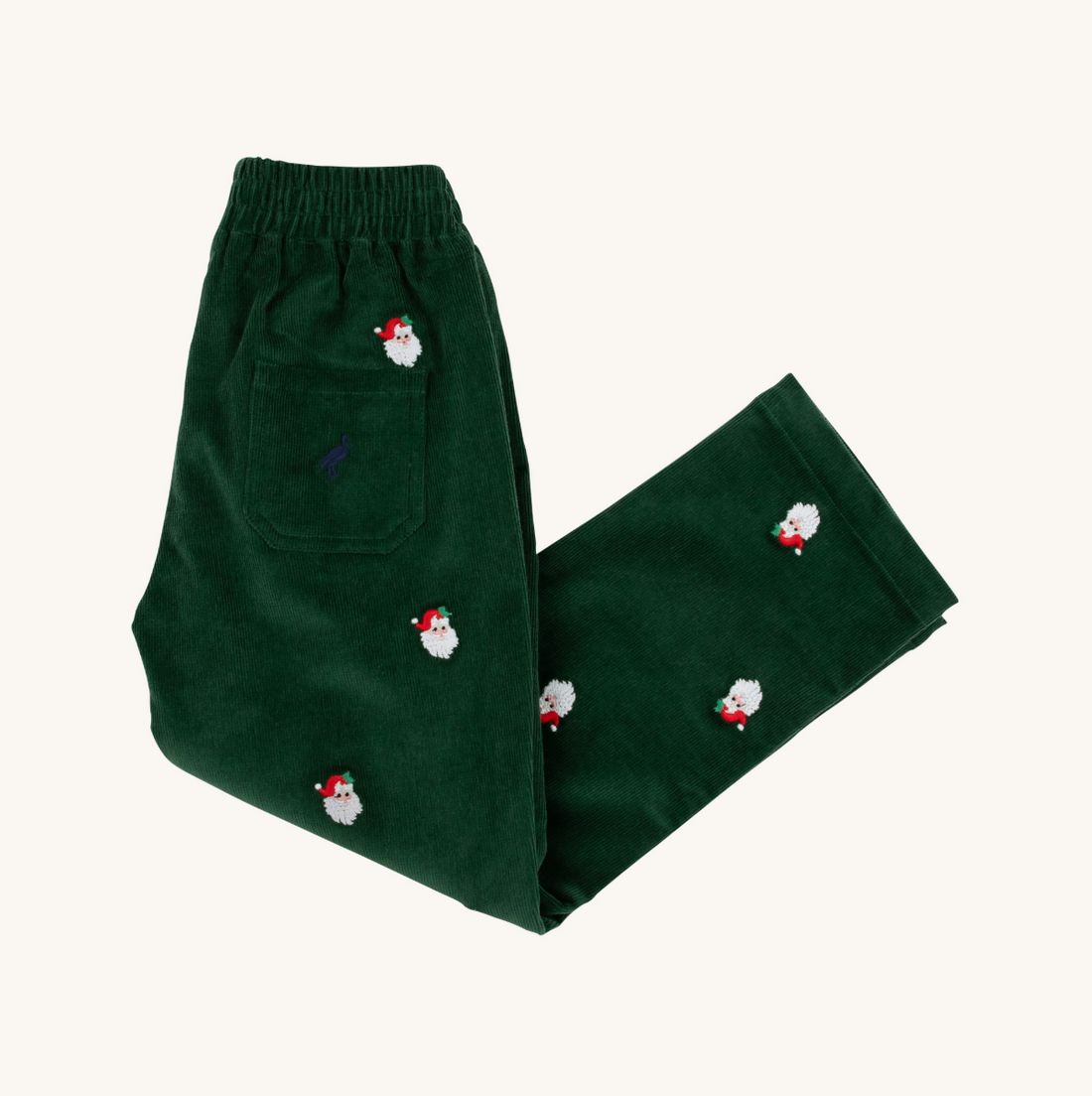 TBBC Critter Sheffield Pants: Grier Green Corduroy with Santa