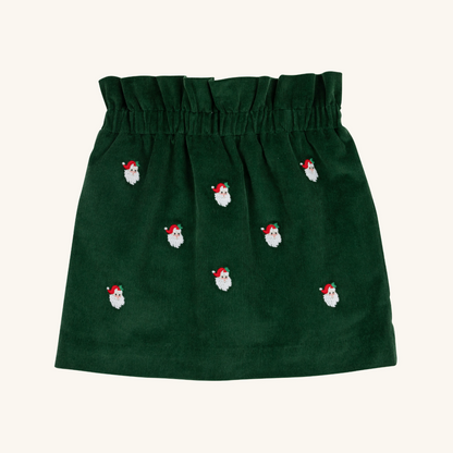 TBBC Beasley Bag Skirt: Grier Green Corduroy with Santa