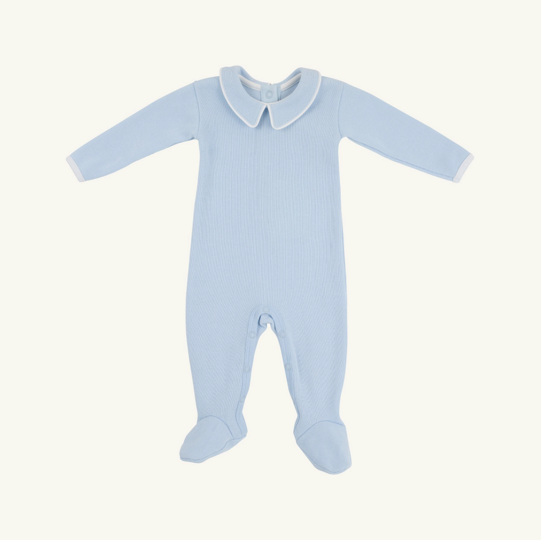 TBBC Ribbed Rock Me Romper: Buckhead Blue with Worth Ave White