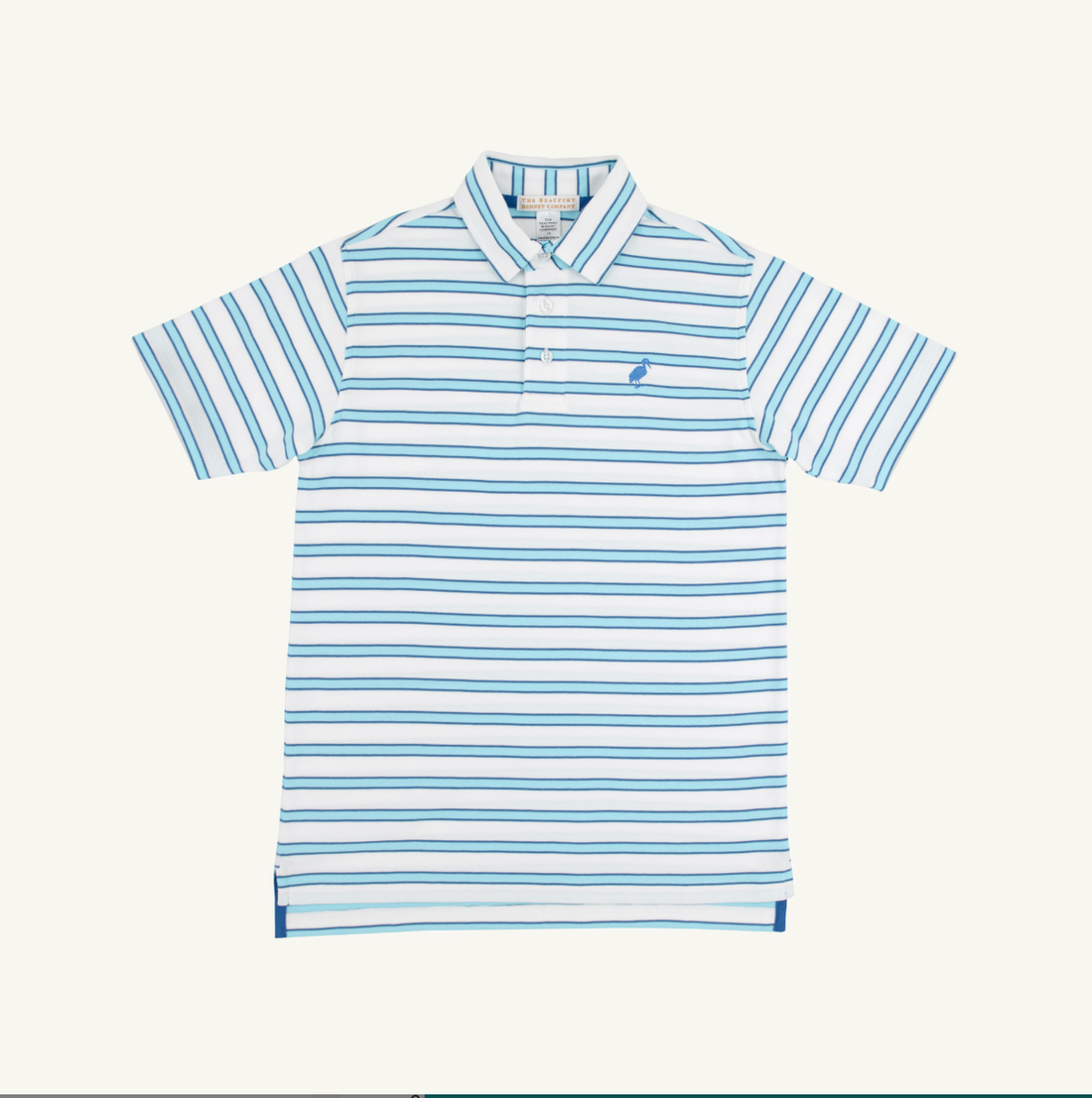 TBBC SS Prim &amp; Proper Polo: Worth Ave White Belhaven Blue and Wood Boat Blue Stripe/Wood Boat Blue