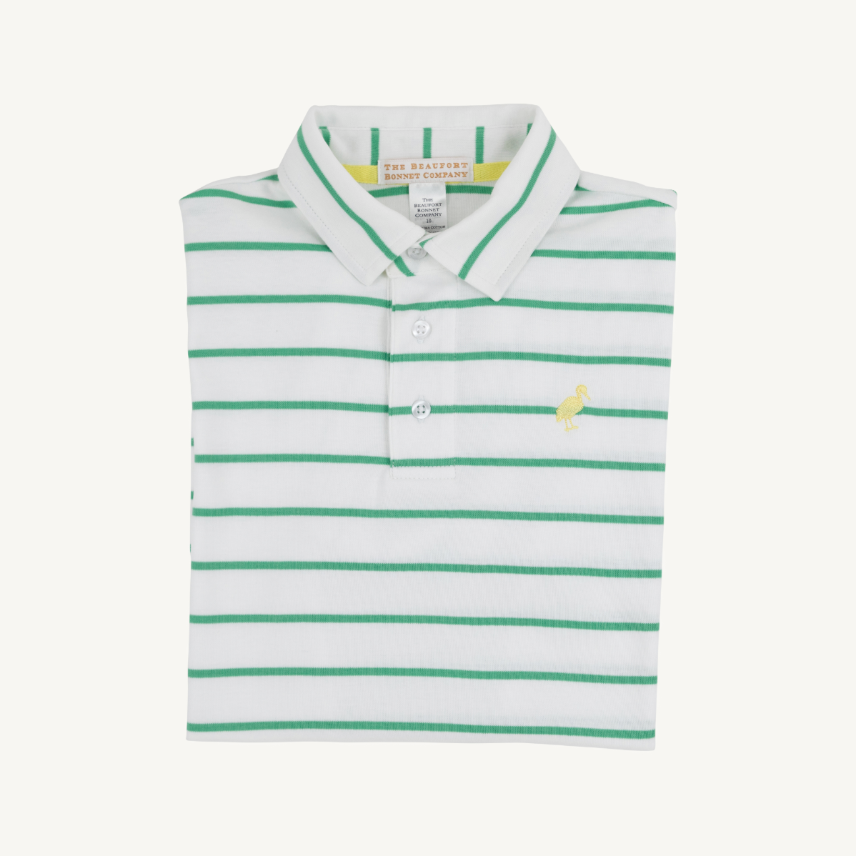 TBBC SS Prim &amp; Proper Polo: Gibson Island Green Stripe