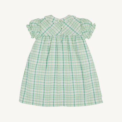 TBBC Seersucker Holly Day Dress: Gibson Island Green with Lake Worth Yellow