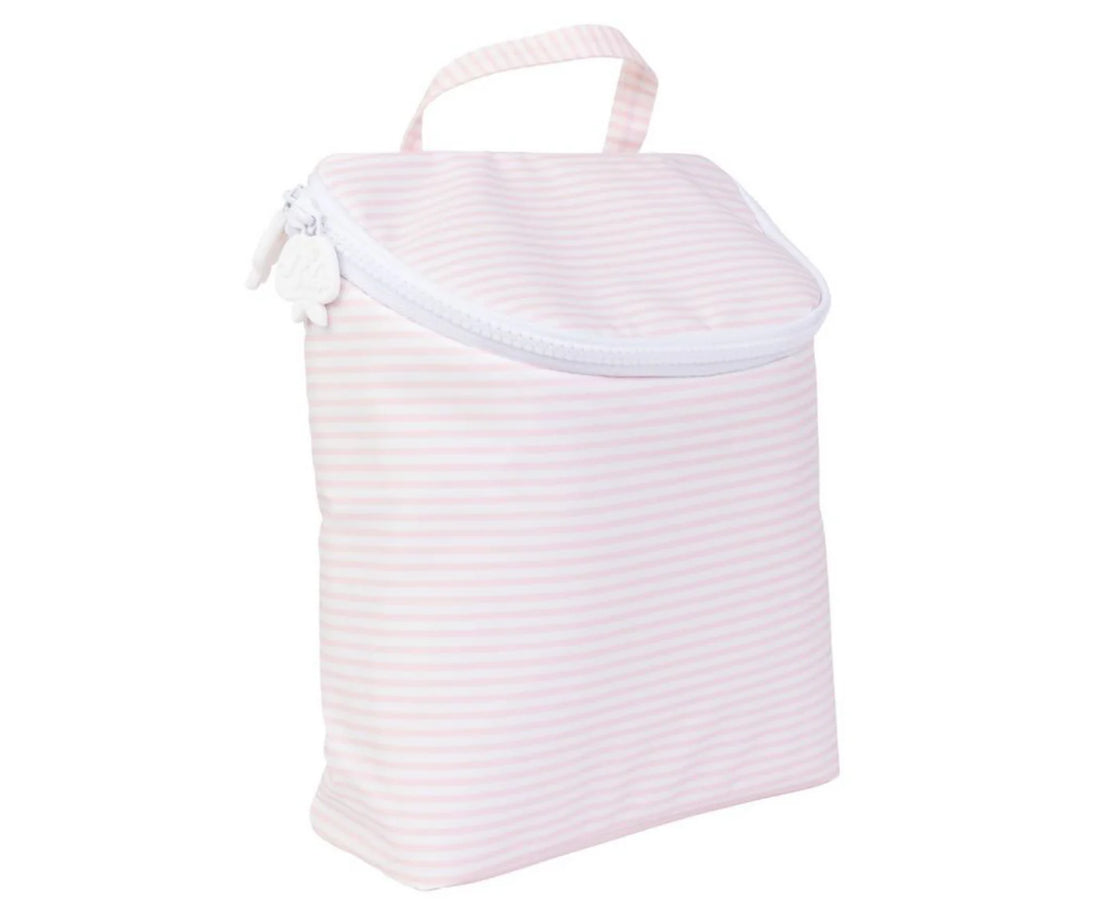 Apple of my Isla The Bottle bag: Light Pink Stripe