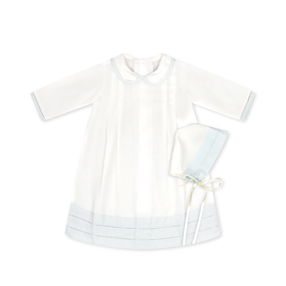 Classic Daygown Set: Blessings White with Blessings Blue