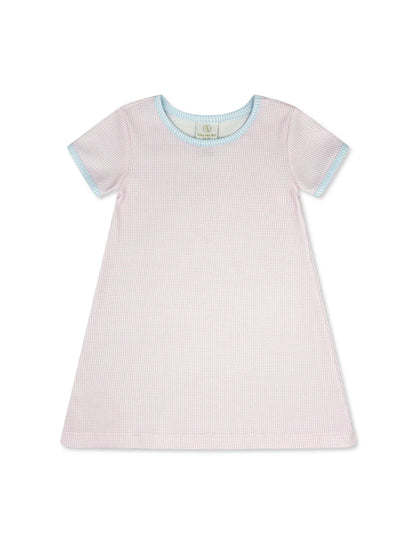 Faith Dress: Baby Pink Minigingham, Baby Blue Minigingham