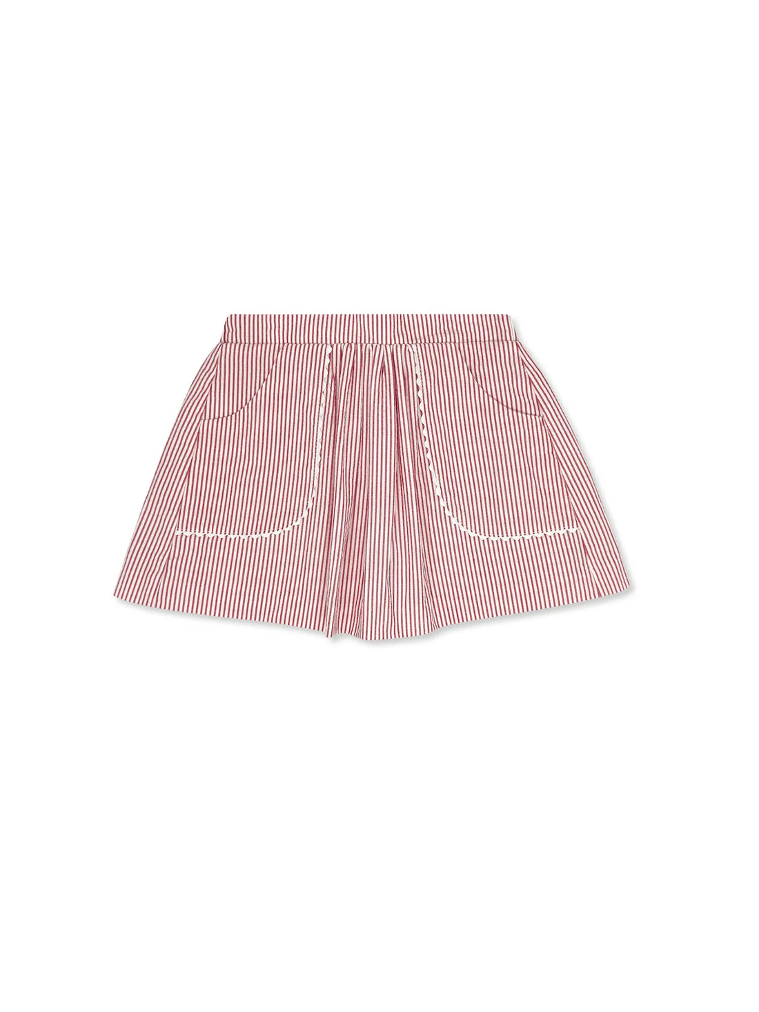 Isabella Skirt: Raleigh Red Seersucker