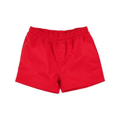 TBBC Twill Sheffield Shorts: Richmond Red with Multicolor Stork