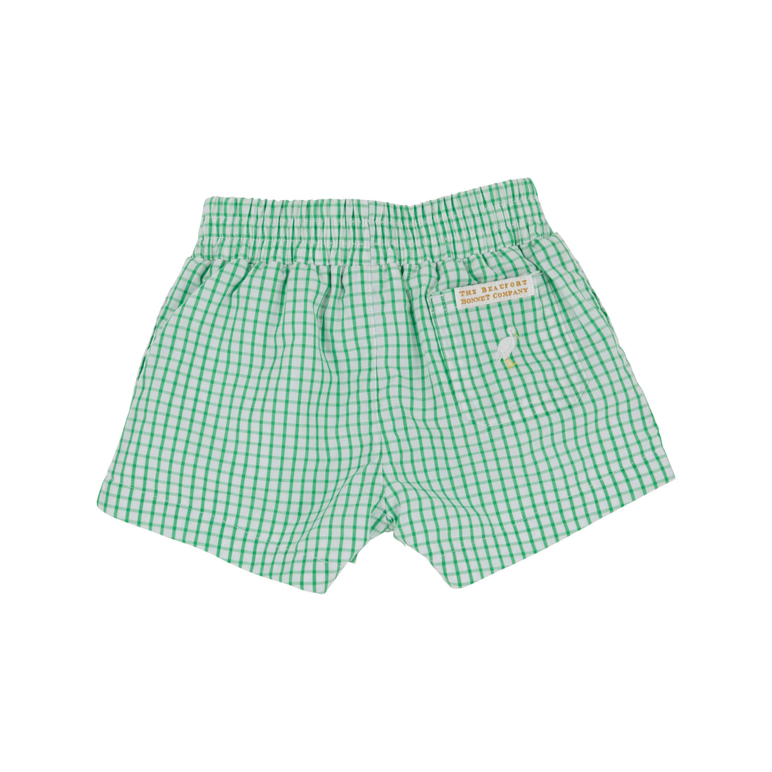 TBBC Sheffield Shorts: Kiawah Kelly Green Windowpane with Multicolor Stork