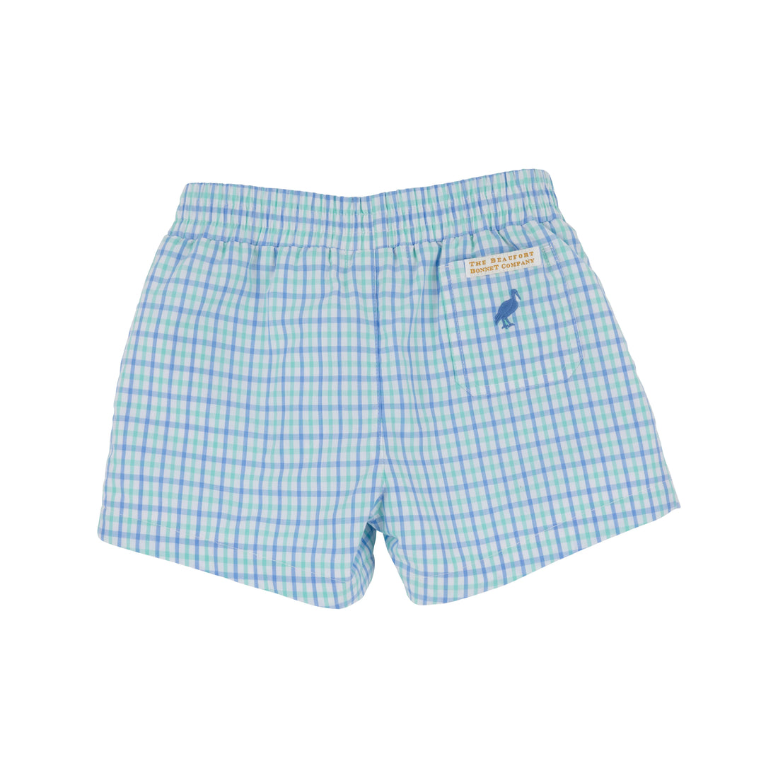 TBBC Sheffield Shorts: Sunrise Blvd Blue &amp; Turks Teal Chandler Check with SBB Stork