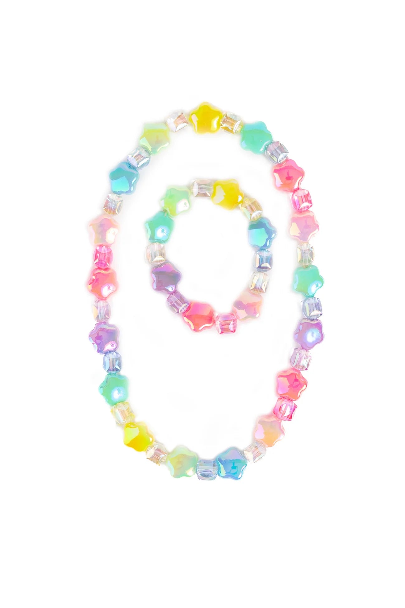 Wish Upon a Rainbow Star Necklace &amp; Bracelet Set, 2pc