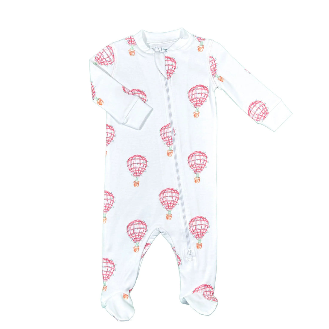 Hot Pink Hot Air Balloon Printed Zippered Footie