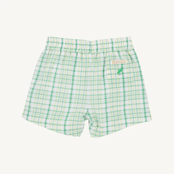 TBBC Seersucker Sheffield Shorts: Gibson Island Green with Lake Wroth Yellow