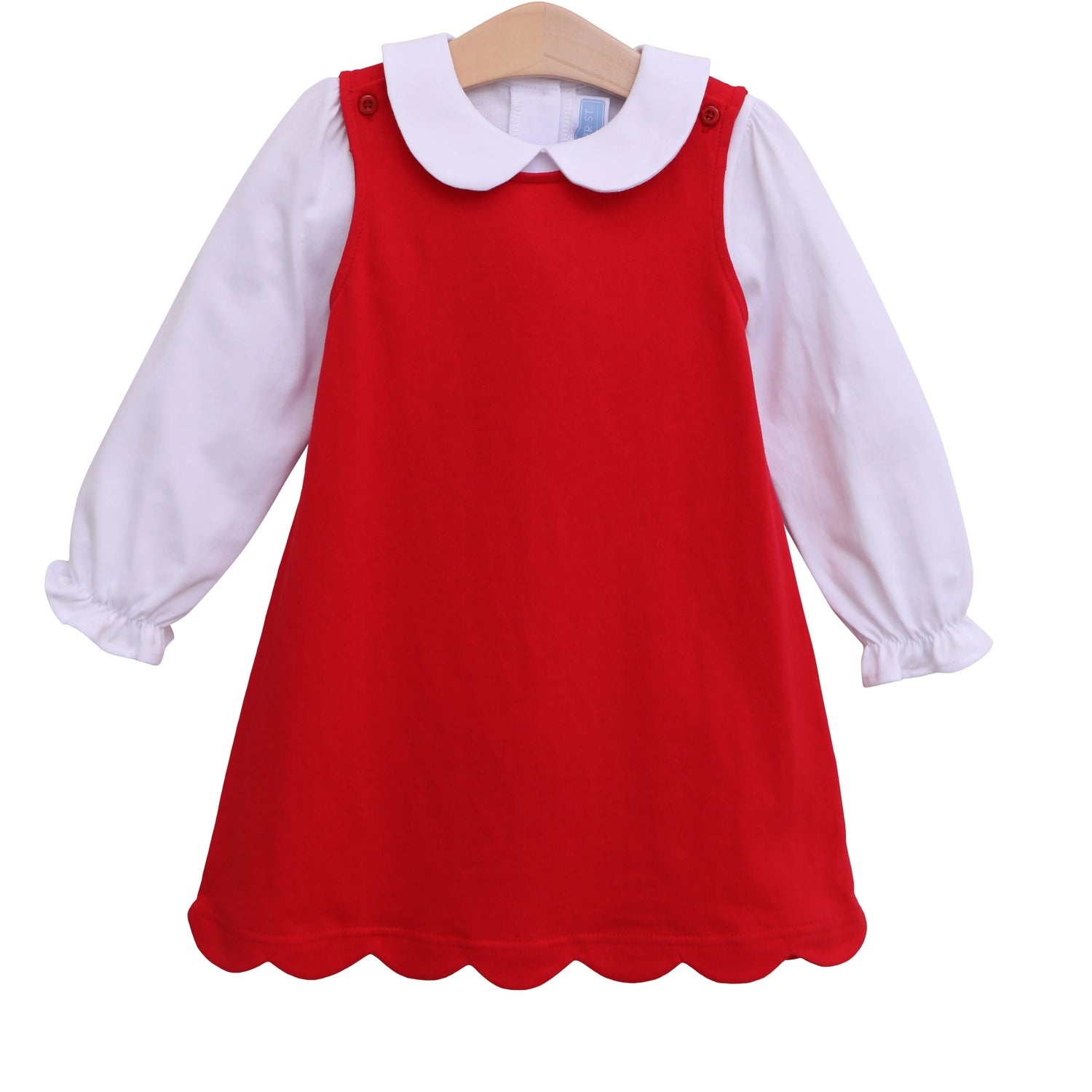 Red Scalloped Kint Jumper