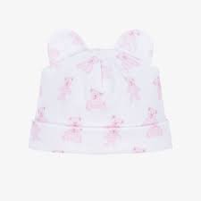 Kissy Kissy Beary Plaid Baby Beanie (Pink)