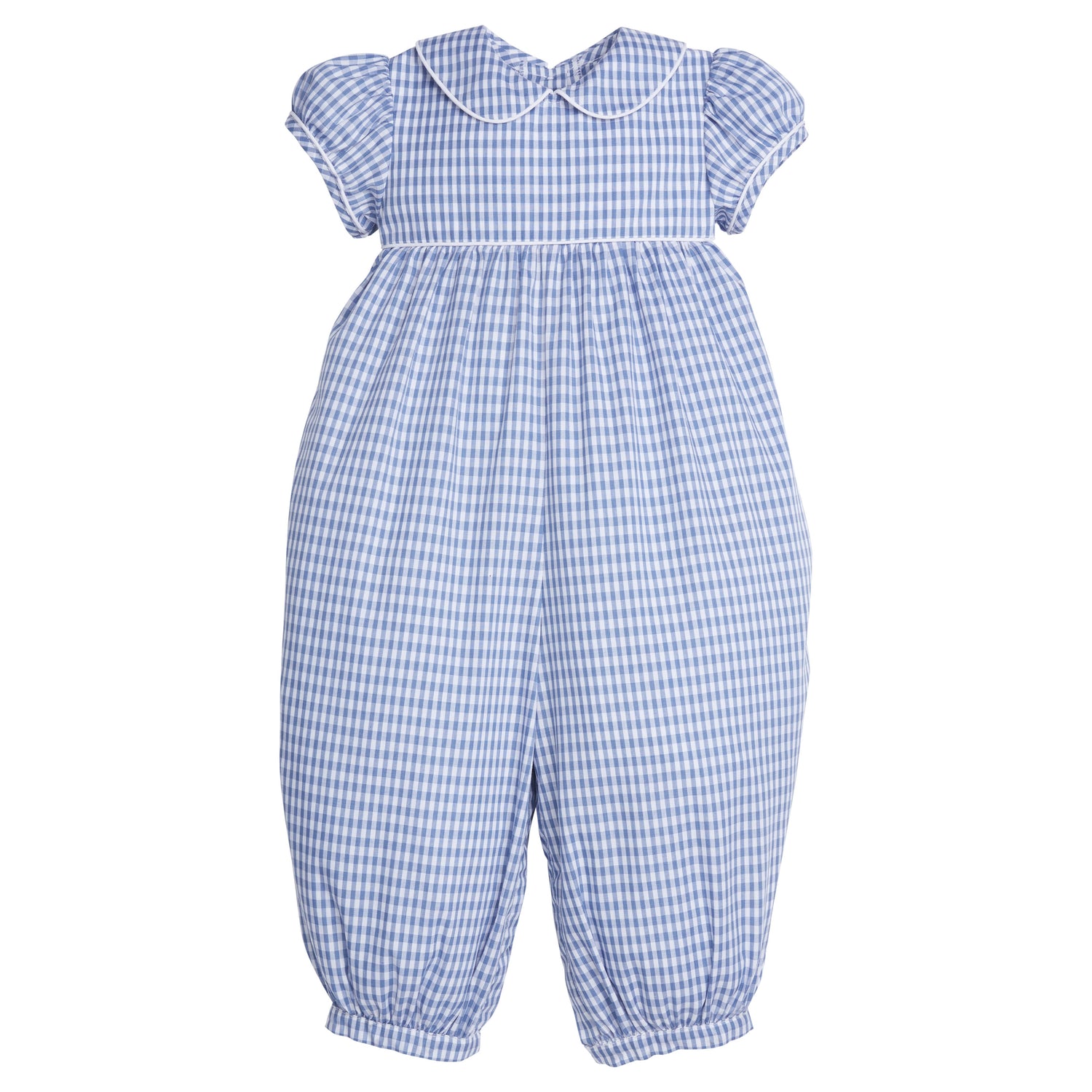 Charlotte Romper: Gray Blue Gingham