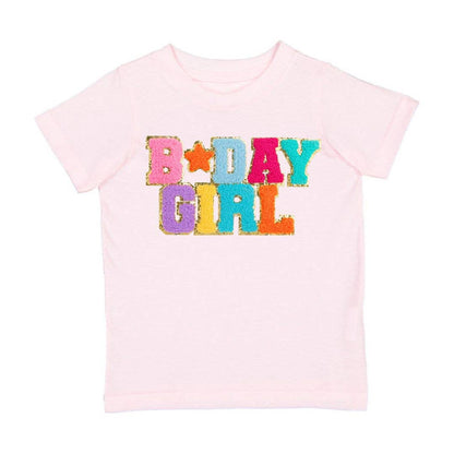 Birthday Girl Patch T-Shirt: Light Pink