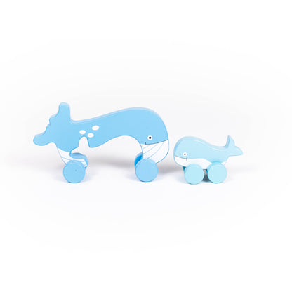 Whale Big &amp; Little Wooden Roller