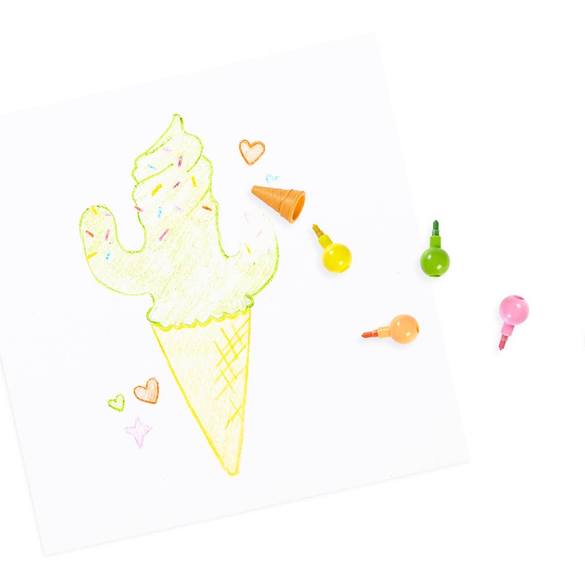 Rainbow Scoops Vanilla Scented Stacking Erasable Crayons