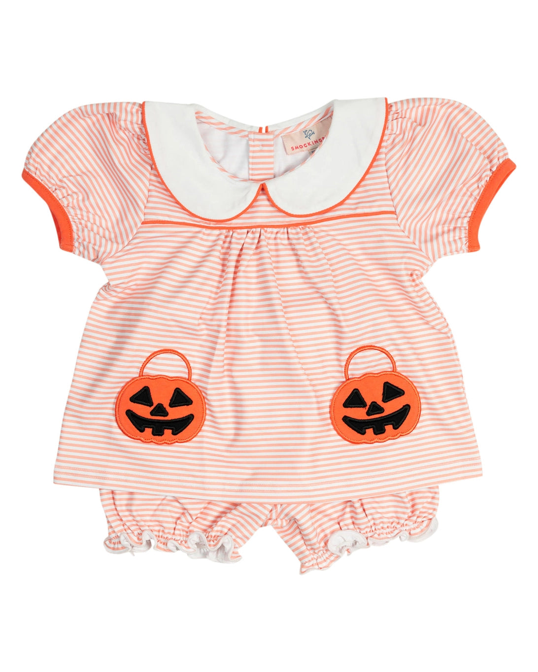 Jackolantern Pockets Striped Knit Bloomer Set