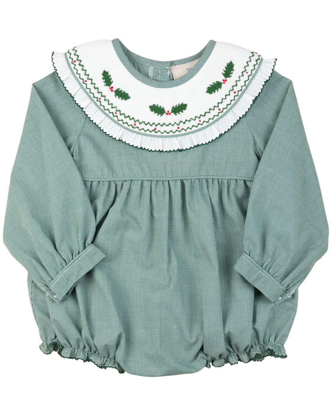 Holly Smocked Green Check Bubble