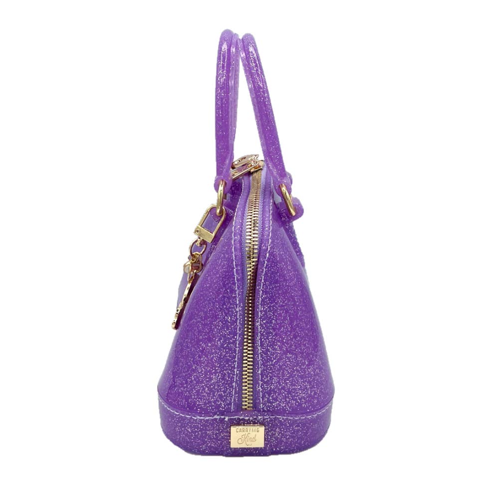Cate Hangbag: Purple Sparkle with Roll On Charming Addition