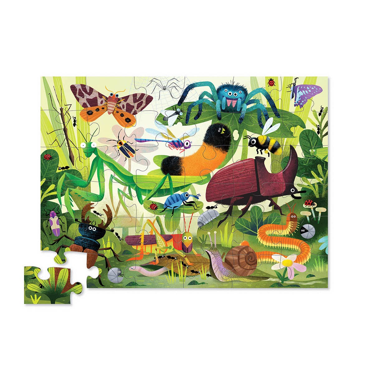 36-Piece Shaped Box Puzzle: Backyard Bugs