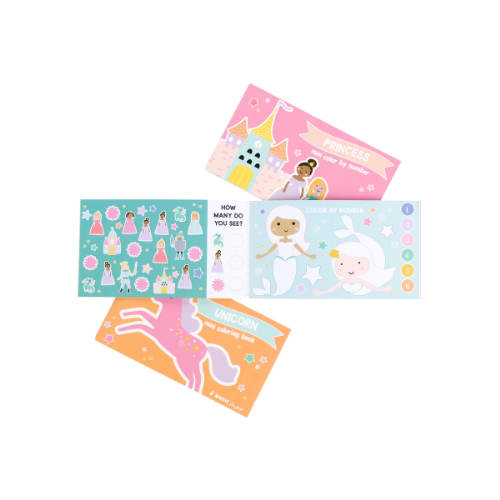 Set of 3 Pink Kids’ Activity Books : Travel &amp; On-the-Go Fun
