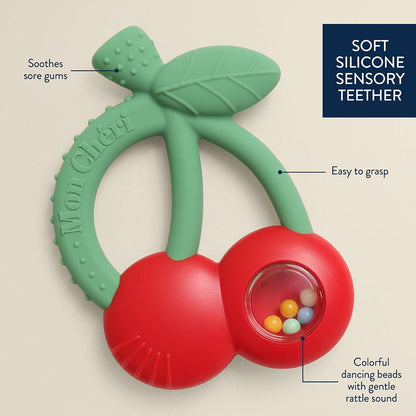 Bitzy Shake™ Silicone Teether with Rattle: Goose