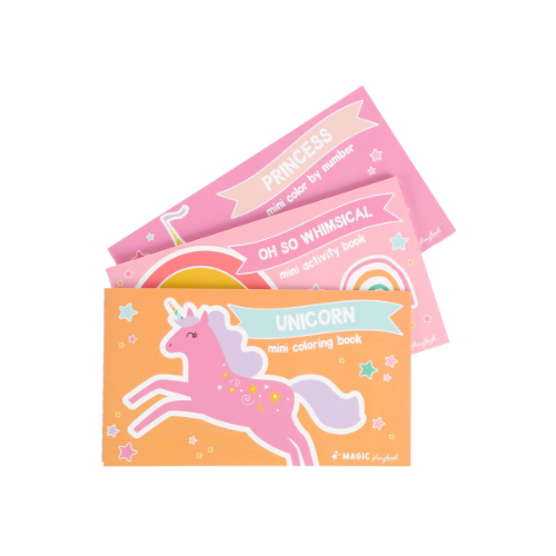 Set of 3 Pink Kids’ Activity Books : Travel &amp; On-the-Go Fun
