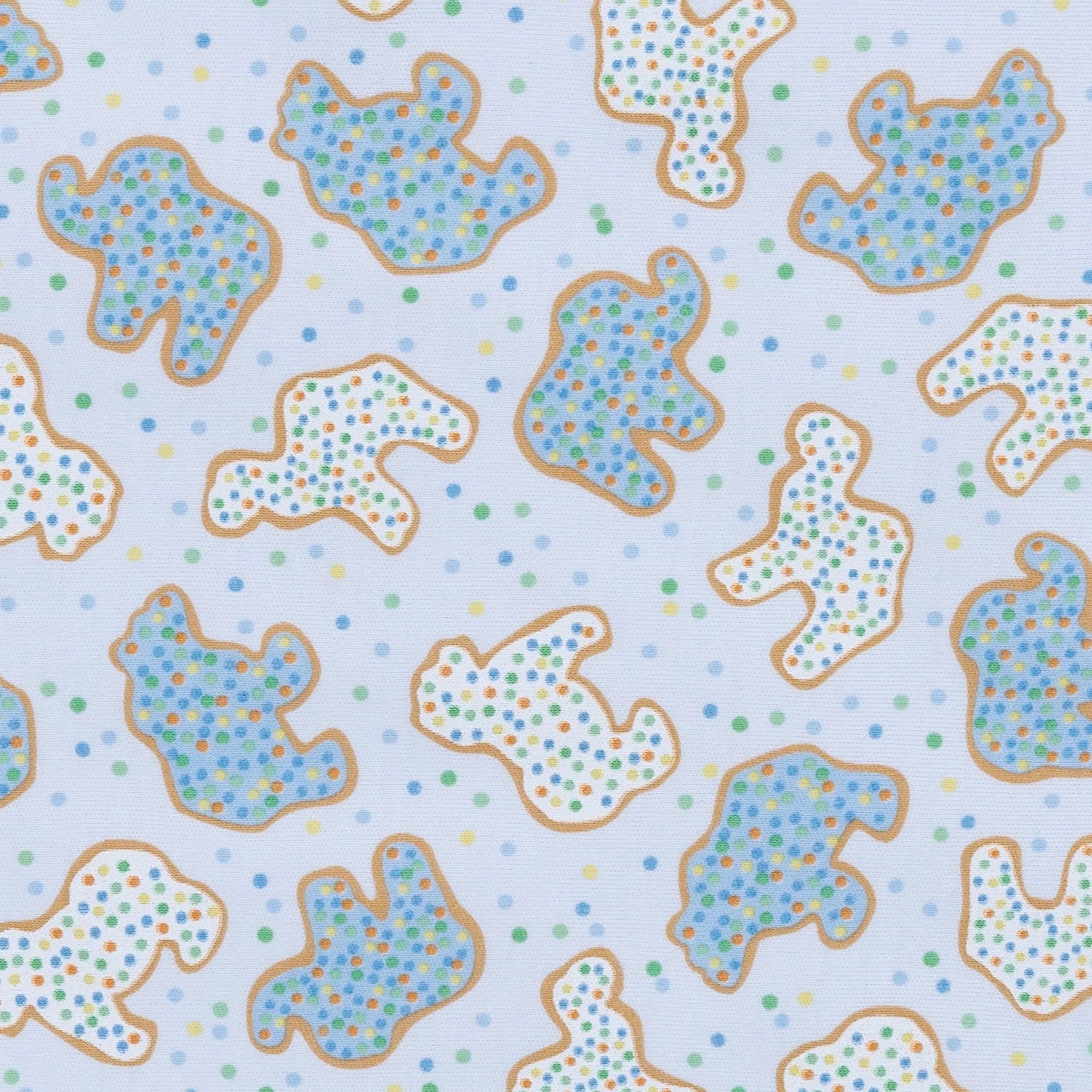 Animal Crackers Long Pajamas: Light Blue