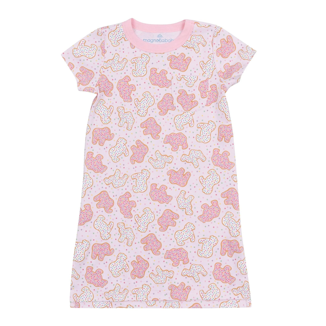 Animal Crackers Short Sleeve Nightdress: Pink