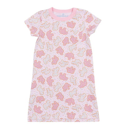 Animal Crackers Short Sleeve Nightdress: Pink