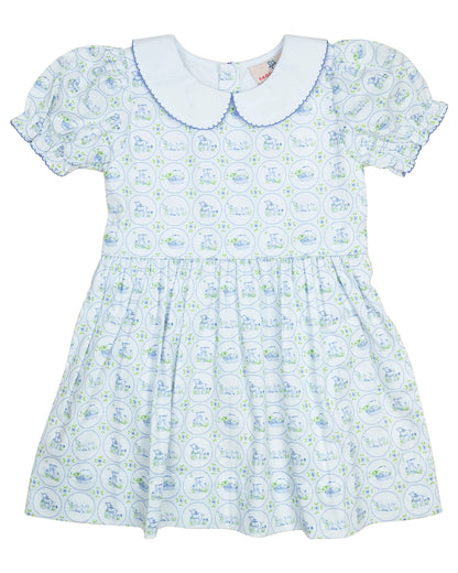 Easter Toile Peter Pan Collar Dress