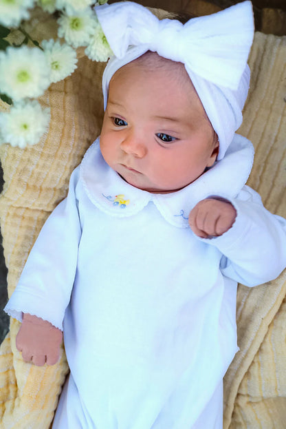 Simmons Pima Baby Sac: White with Ducks