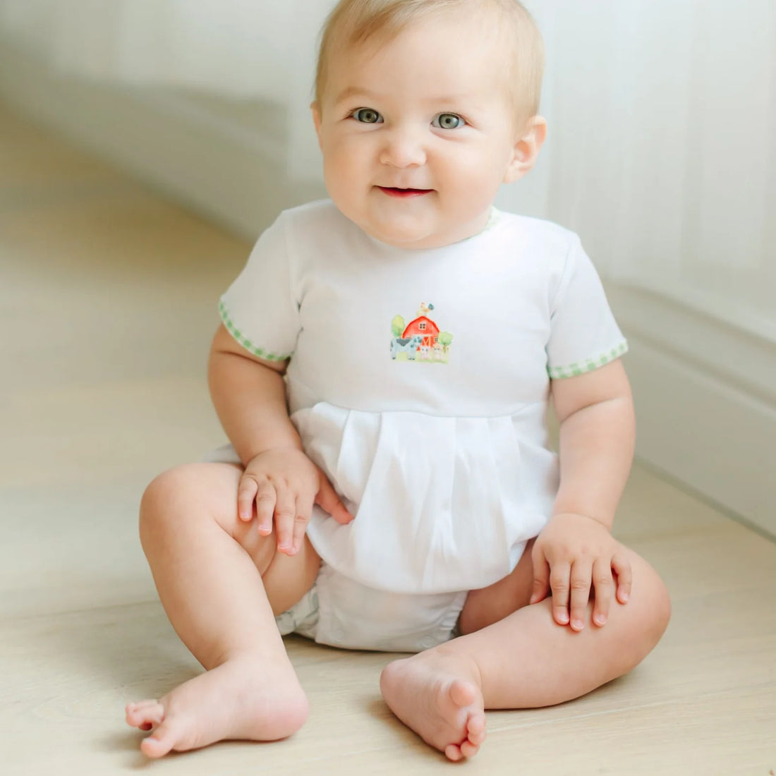 Barnyard Babies Embroidered SS Boy Bubble