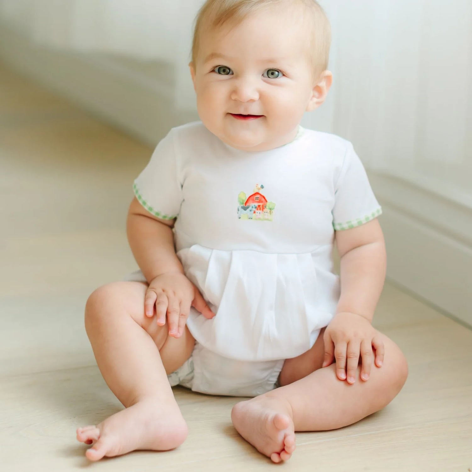 Barnyard Babies Embroidered SS Boy Bubble