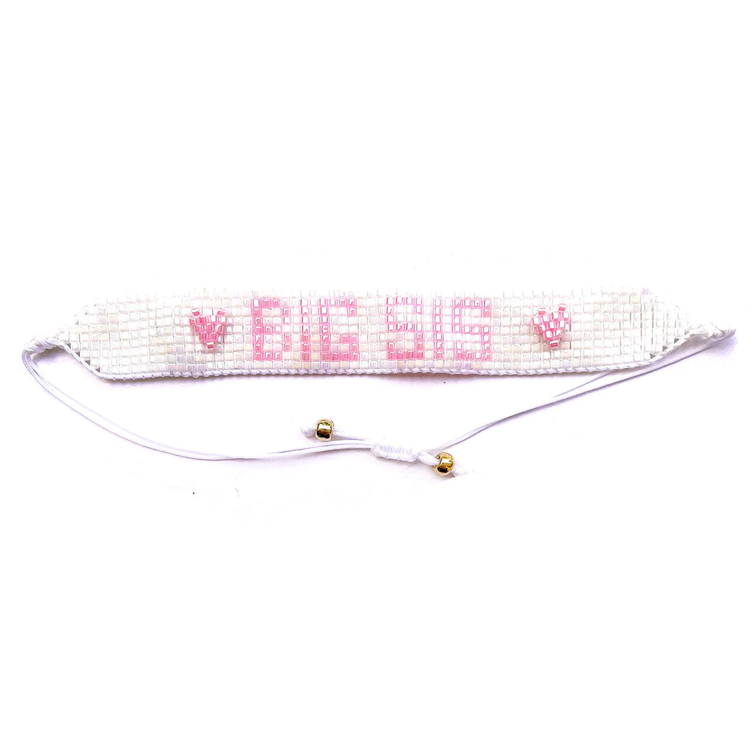 BIG SIS Pink &amp; White Beaded Bracelet