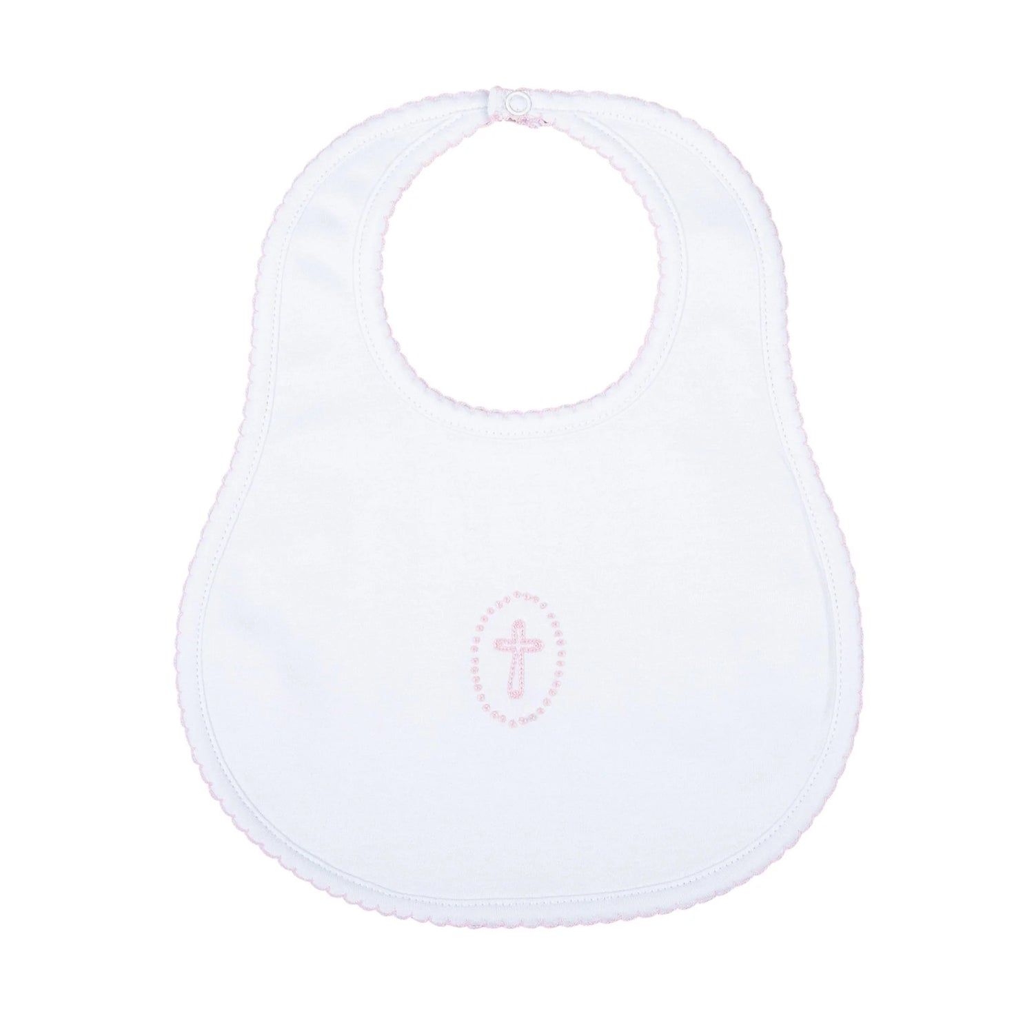 Blessed Embroidered Bib: Pink