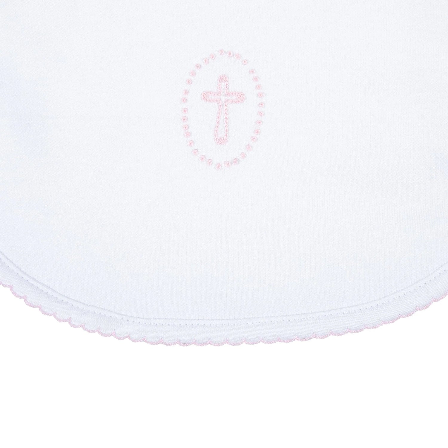Blessed Embroidered Bib: Pink
