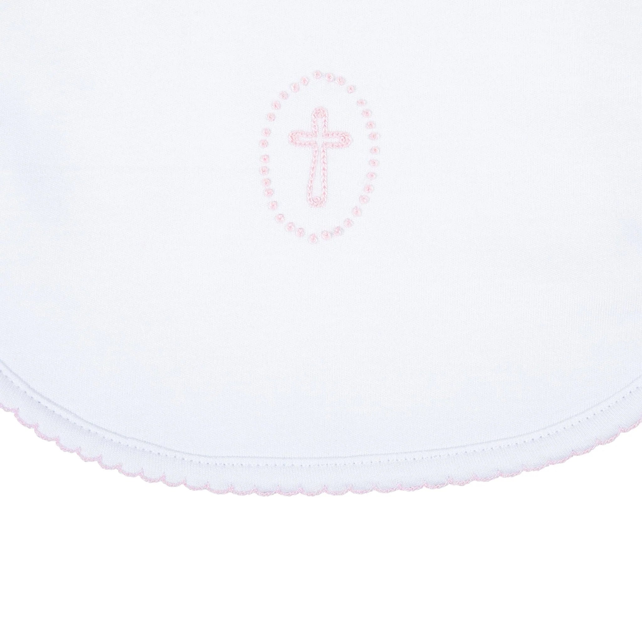 Blessed Embroidered Bib: Pink