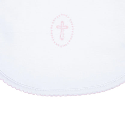 Blessed Embroidered Bib: Pink