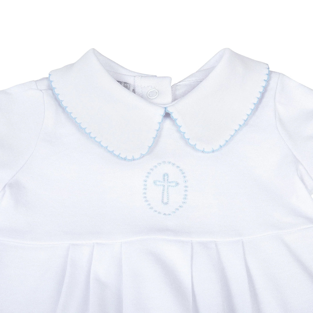 Blessed Embroidered Collared Bubble: Blue