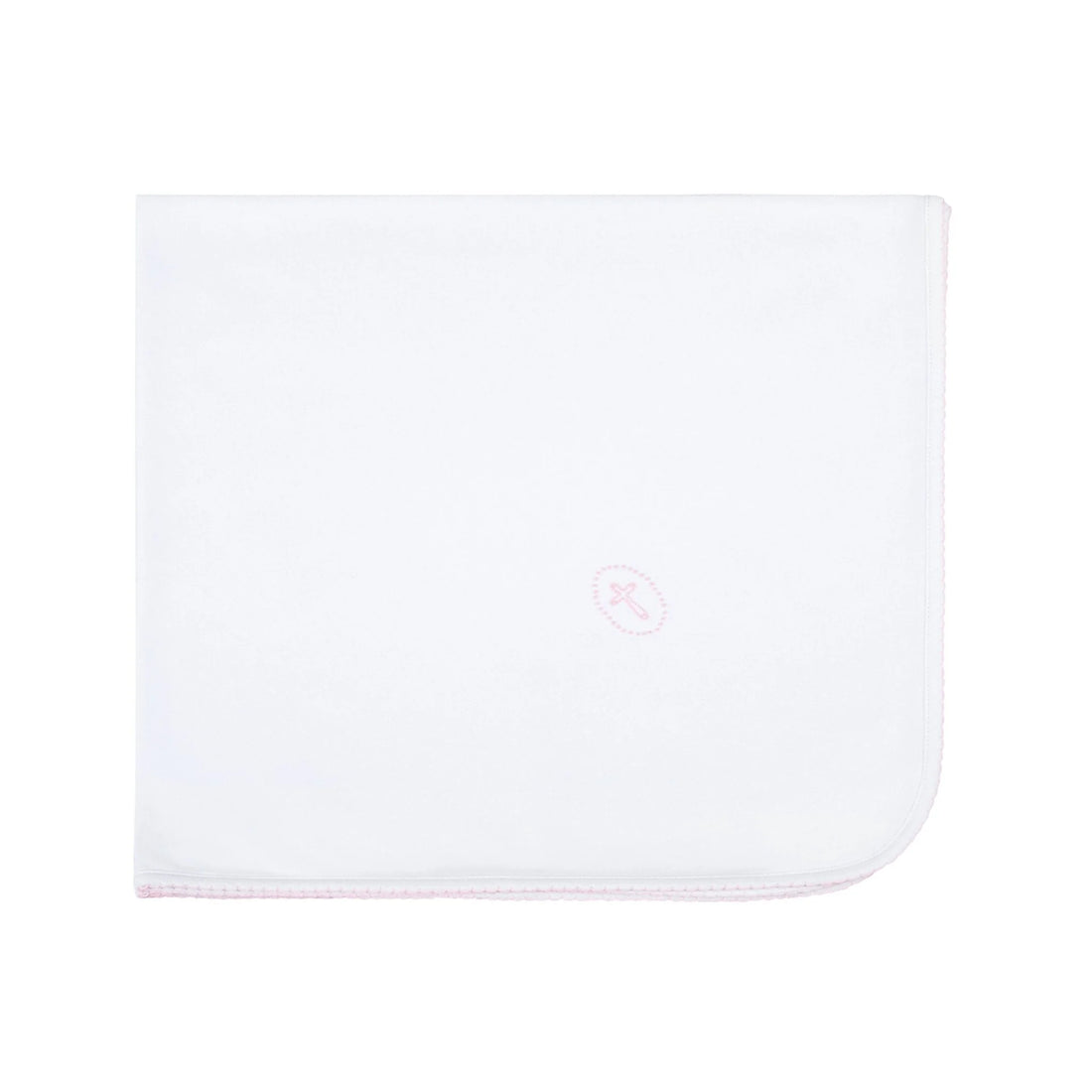 Blessed Embroidered Receiving Blanket: Pink