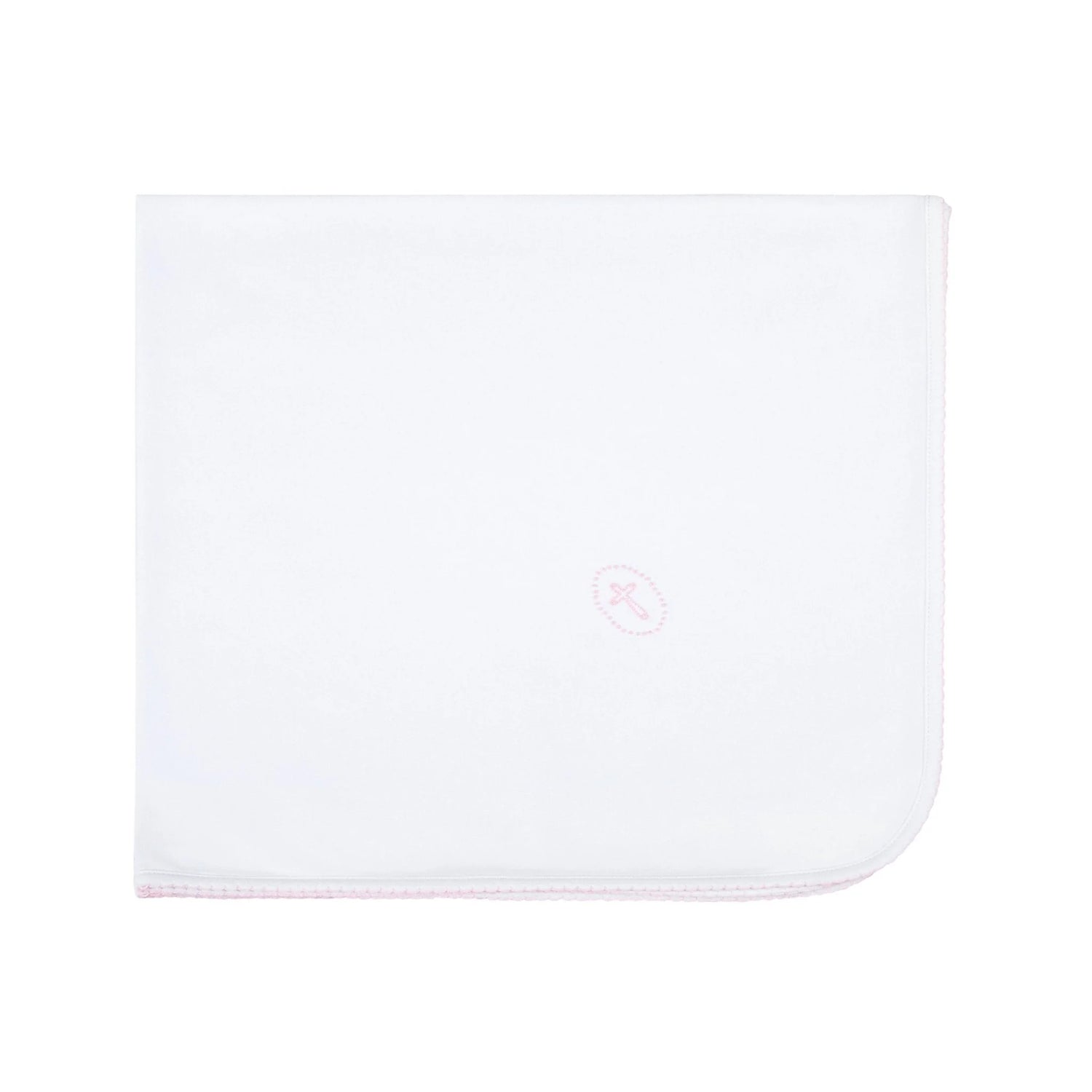 Blessed Embroidered Receiving Blanket: Pink