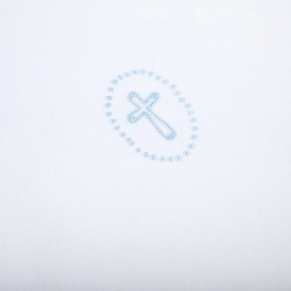 Blessed Embroidered Receiving Blanket: Blue