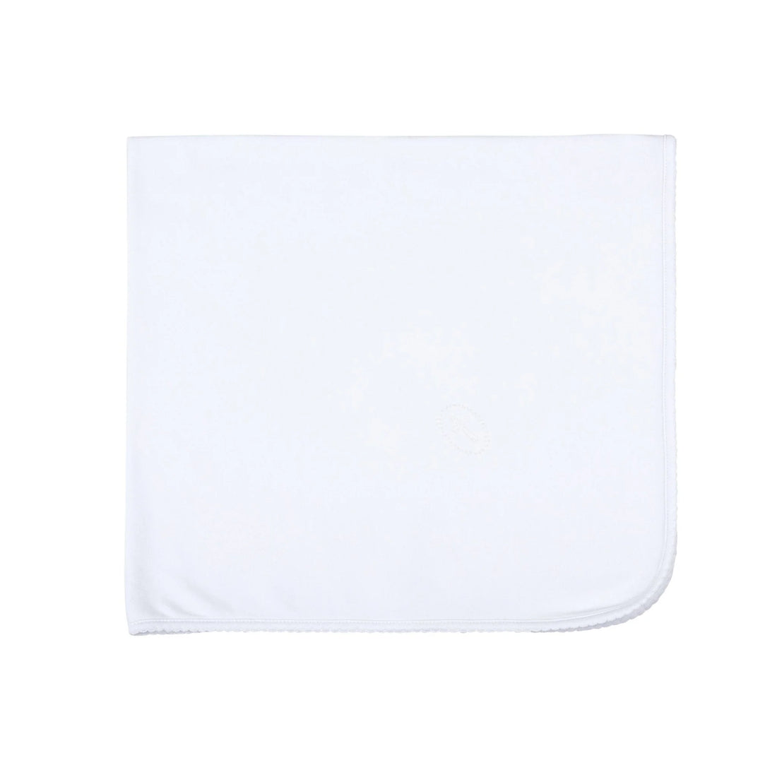 Blessed Embroidered Receiving Blanket: White