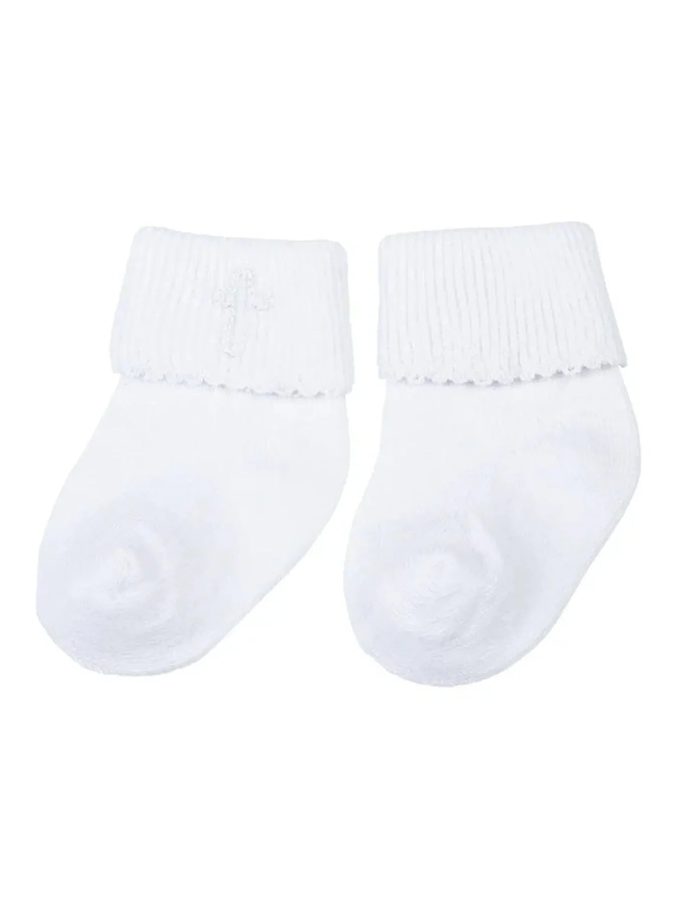 Blessed Embroidered Socks: White